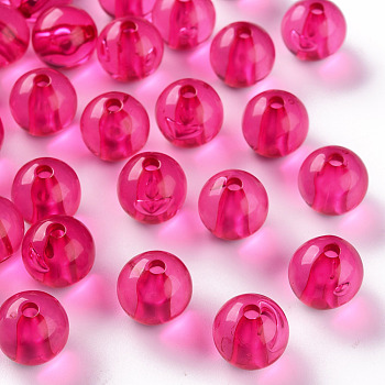 Transparent Acrylic Beads, Round, Camellia, 12x11mm, Hole: 2.5mm, about 566pcs/500g