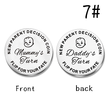 Stainless Steel Commemorative Coins, Double Sided, Flat Round with Pattern, Baby Pattern, 29.5x1.5mm