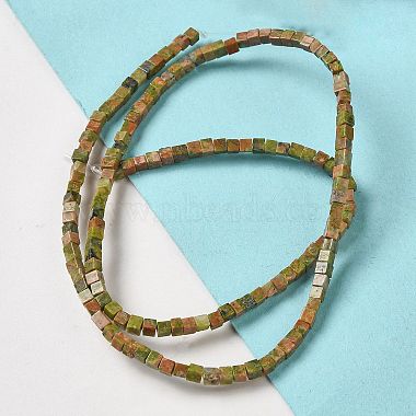 Natural Unakite Beads Strands(G-B064-A10)-2