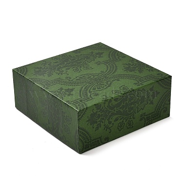 Olive Drab Square Paper Bracelet Box