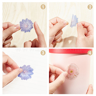5 Bags 5 Styles PVC Plastic Floral Self Adhesive Decorative Stickers(STIC-CP0001-07)-6