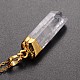 Brass Natural Crystal Pencil Pendant Necklaces(NJEW-JN01141)-3
