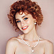 ABS Plastic Pearl Heart Pendant Necklace with Beaded Chains & Dangle Stud Earrings(SJEW-AN0001-18)-4