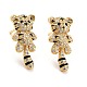 boucles d'oreilles tigre zodiaque chinois zircone cubique(EJEW-E167-20G)-1