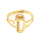 Clear Cubic Zirconia Initial Letter with Crown Adjustable Ring(RJEW-M139-17D)-3