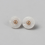 1-Hole Shank Buttons, Flat Round, Ghost White, 10x8mm, Hole: 2mm(BUTT-WH20002-30A)