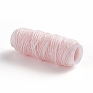 Waxed Polyester Cord, for Jewelry Making, Misty Rose, 0.8mm, about 30m/roll(YC-WH0007-03B-23)