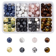 Nbeads 200Pcs 8 Style Natural Gemstone Beads, Faceted, Round, 8~8.5mm, Hole: 1mm, 25pcs/style(G-NB0002-17)