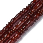 Natural Carnelian(Dyed & Heated) Beads Strands, Texture Tube, Islamic Prayer Beads for Rosary, 24x6.5mm, Hole: 1.5mm, about 14pcs/strand, 16.34 inch(41.5cm)(G-C135-B01-01)