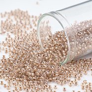 TOHO Round Seed Beads, Japanese Seed Beads, (1067) Light Rust Lined Crystal, 11/0, 2.2mm, Hole: 0.8mm, about 1110pcs/10g(X-SEED-TR11-1067)
