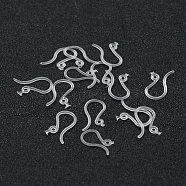 Eco-Friendly Plastic Earring Hooks, with Horizontal Loop, White, 10x13x0.8mm, Hole: 1mm, Pin: 0.5mm, about 100pcs/10g(X-KY-F009-03)