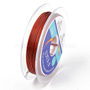 Tiger Tail Beading Wire, 7-Strand Bead Stringing Wire, Nylon Coated Stainless Steel Wire, Dark Red, 26 Gauge, 0.4mm, about 32.8 Feet(10m)/roll(TWIR-R007-0.4mm-09)