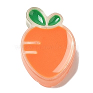 Translucent Resin Cabochons, with Enamel, Carrot, 25.5x17.5x6.5mm(RESI-H147-01D)