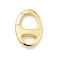 Brass Spring Gate Rings, Oval, Cadmium Free & Lead Free, Long-Lasting Plated, Real 18K Gold Plated, 16.5x11.5x2.5mm, Hole: 6.5x4mm(KK-G416-45G)