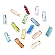 Pointed Back Glass Rhinestone Cabochons, Faceted, Rectangle, Mixed Color, 15x5x3~4mm(GLAA-B012-39)