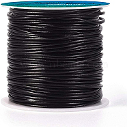 Leather Jewelry Cord, Jewelry DIY Making Material, with Spool, Black, 1.5mm, about 50yards/roll(150 feet/roll)(WL-BC0001-1.5mm-01)