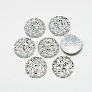 Resin Cabochons, Bottom Silver Plated, Half Round/Dome, White, 20x3.5~4mm(CRES-Q192-20mm-10)