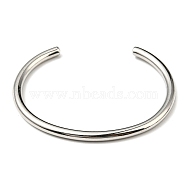 304 Stainless Steel Simple Thin Cuff Bangles, Stainless Steel Color, Inner Diameter: 1-7/8x2-1/4 inch(4.8x5.7cm)(BJEW-P296-02P)