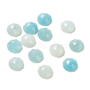 Natural Amazonite Cabochons, Half Round/Dome, Faceted, 7~8x3.5mm(G-F680-G01)