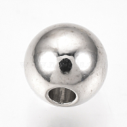 Brass Spacer Beads, Round, Platinum, 6x5mm, Hole: 1.8mm(KK-Q738-6mm-03P)