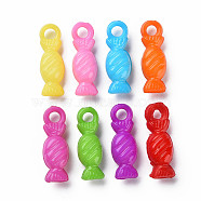 Opaque Acrylic Pendants, Candy, Mixed Color, 21x7x5.5mm, Hole: 3mm, about 1220pcs/500g(MACR-N013-045-B01)