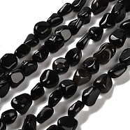 Natural Obsidian Beads Strands, Nuggets, Tumbled Stone, 7~13x4.5~10x4.5~10mm, Hole: 1.2mm, about 44~46pcs/strand, 15.08~16.14 inch(38.3~41cm)(G-P497-01E-65)