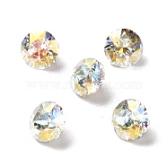 Light AB Style Glass Rhinestone Cabochons, Pointed Back & Back Plated, Diamond, Light Crystal AB, 6.2x4.2mm(RGLA-J014-B-001LA)