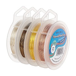 Round Copper Craft Wire, Mixed Color, 24 Gauge, 0.5mm, about 30m/roll, 4 colors, 1roll/color, 4rolls/set(CWIR-BC0006-08A)