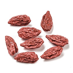 Opaque Resin Decoden Cabochons, Imitation Nut, Goji Berry, FireBrick, 15.5x8x5.5mm(RESI-H156-02-10)