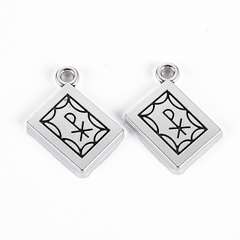 Tibetan Style Alloy Pendants, Lead Free & Cadmium Free, Holy Bible with Word, Antique Silver, 20.5x17x1.5mm, Hole: 2mm, about 337pcs/500g