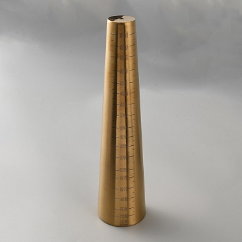 Jewelry Tool Round Brass Bracelet Sizing Bangle Mandrel, Wire Wrapping Tool, Golden, 3.5~7.4x30cm