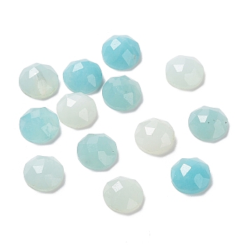 Natural Amazonite Cabochons, Half Round/Dome, Faceted, 7~8x3.5mm
