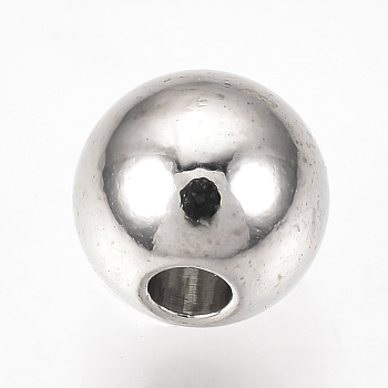 Brass Spacer Beads, Round, Platinum, 6x5mm, Hole: 1.8mm