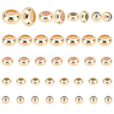 Real 14K Gold Plated Rondelle Brass Stopper Beads