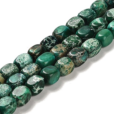 Dark Green Cuboid Dolomite Beads
