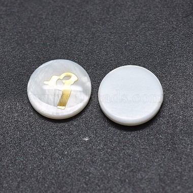 10mm White Flat Round Shell Cabochons