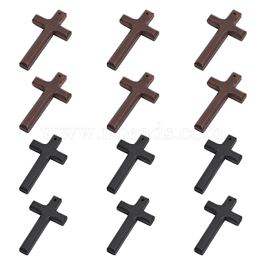 Mixed Color Cross Wood Pendants