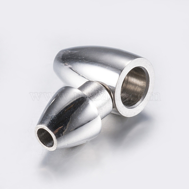304 Stainless Steel Pointed Magnetic Clasps with Glue-in Ends(STAS-F132-43P-2mm)-3