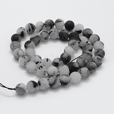 Chapelets de perles en quartz rutile noir naturel(X-G-F570-02-8mm)-2