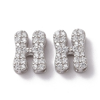Letter H Cubic Zirconia Beads