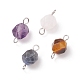 Faceted Natural Mixed Stone Connector Charms(PALLOY-JF01693)-1