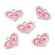Pink Alloy Enamel Heart Charm Pendants Great for Mother's Day Gifts Making(X-ENAM-19.5X19.5)-1