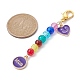 Mother's Day Flat Round with Word Mom & Heart Alloy Enamel Pendant Decorations(HJEW-JM01510-04)-3