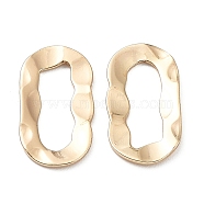 Brass Linking Rings, Irregular Hammered Oval, Real 18K Gold Plated, 13.5x7.5x0.8mm, Inner Diameter: 9x3.5mm(KK-Q785-06G)