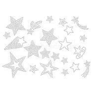 Glass Hotfix Rhinestone, Iron on Appliques, Costume Accessories, for Clothes, Bags, Pants, Star, 297x210mm(DIY-WH0303-172)