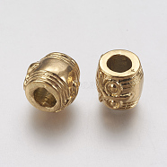Ion Plating(IP) 304 Stainless Steel European Beads, Large Hole Beads, Column, Golden, 10x10mm, Hole: 5mm(STAS-J022-107G)