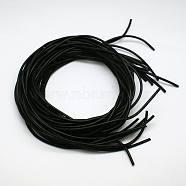Synthetic Rubber Beading Cord, Round, Solid, No Hole, Black, 5mm, about 1.09 yards(1m)/strand(RCOR-A013-02-5mm)