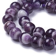 Natural Chevron Amethyst Beads Strands, Round, 12mm, Hole: 1mm, about 32pcs/strand, 14.9 inch(38cm)(G-G772-05-A)