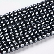 Non-Magnetic Synthetic Hematite Beads Strands, Flat Round/Disc, Black, 6x4.5mm, Hole: 1mm, about 99pcs/strand, 15.7 inch(X-G-D015-1)