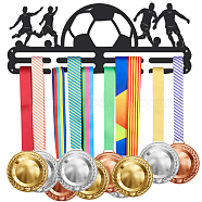 Sports Theme Iron Medal Hanger Holder Display Wall Rack, with Screws, Football Pattern, 150x400mm(ODIS-WH0021-428)